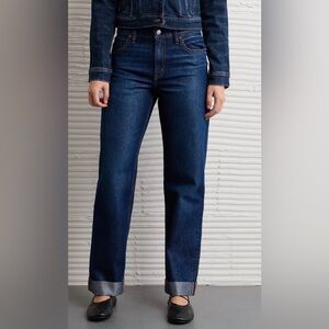 American Eagle Low Rise Shimmer Baggy Straight Leg Jeans - NWT - Size 2